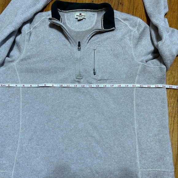 Men's Woolrich XL Fleece Cream/Oatmeal 1/4 zip Pull Over Sweater / Jacket - Picture 5 of 8